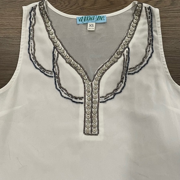 Ivory Rhinestone blouse - Picture 4 of 10